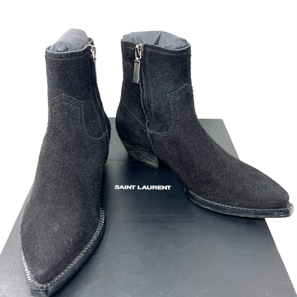 Saint Laurent Lukas Suede Western Ankle Boots - Picture 6 of 10